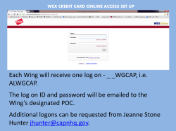 Each Wing will receive one log on - _ _WGCAP, ie