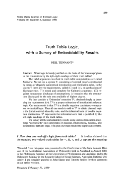 Truth Table Logic, with a Survey of