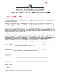 Player Travel Release Form - Central Washington Athletics