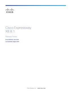 Cisco Expressway Release Note (X8.8.1)