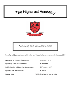 Achieving Best Value Statement