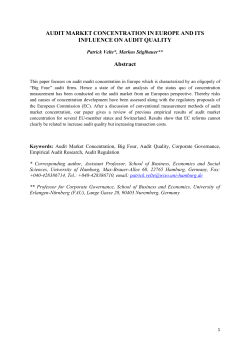 AUDIT MARKET CONCENTRATION IN EUROPE