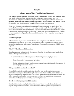 Sample (Insert name of Law Firm) Privacy Statement