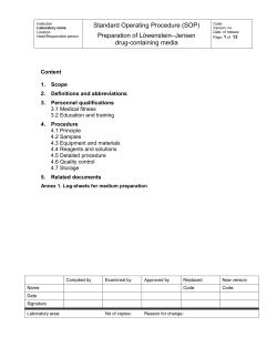 Preparation of L&ouml;wenstein-Jensen drug-containing media