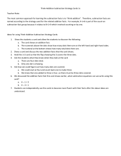 Think Addition Subtraction Strategy Cards