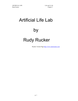 Artificial Life, Chapter One