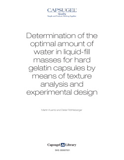 Determination of the optimal amount of water in liquid-fill
