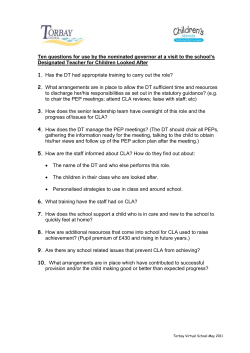 Ten questions for use by the nominated governor at a visit to the