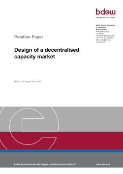 Design of a decentralised capacity market