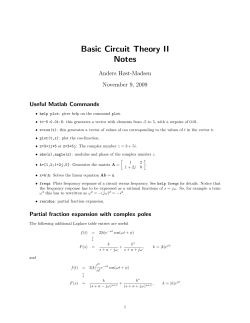 Basic Circuit Theory II Notes