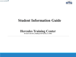 Hercules Training Center Student Information Guide