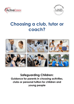 Choosing a club, tutor or coach? Safeguarding Children