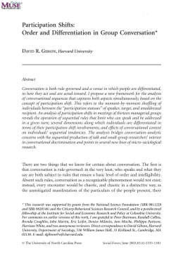 Participation Shifts: Order and Differentiation in