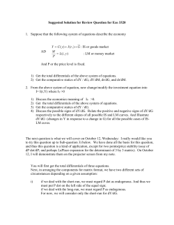 Suggested Solution for Review Question for Eco 3320 Suppose that