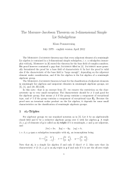 The Morozov-Jacobson Theorem - staff.uni