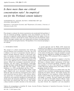 Is there more than one critical concentration ratio? An empirical
