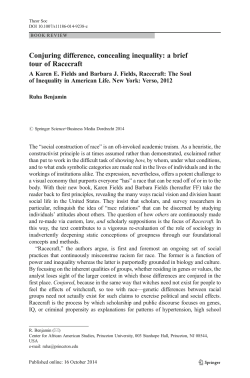 Conjuring difference, concealing inequality: a brief