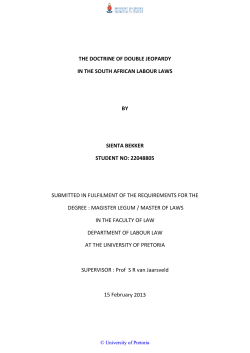the doctrine of double jeopardy in the south african labour laws by