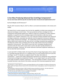 Is Iran Mass Producing Advanced Gas Centrifuge