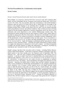The Fiscal Preconditions for a Transformative Social Agenda