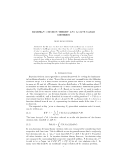 BAYESIAN DECISION THEORY AND MONTE CARLO