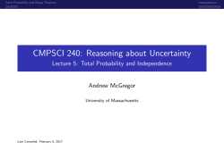 Total Probability and Independence