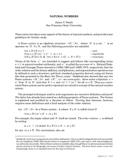 Natural Numbers - SFSU Mathematics Department