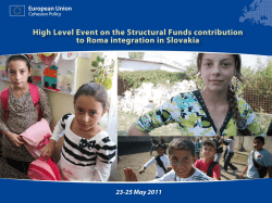 Support for an effective integration of Roma in Slovakia PANEL