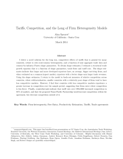 Tariffs, Competition, and the Long of Firm Heterogeneity Models