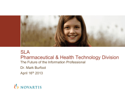 2013041-Burfoot-VEL - The SLA Biomedical and Life Sciences