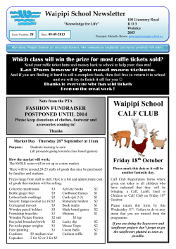 Newsletter 28: Monday 9th September