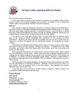 AAU Open Letter - Chicago United Hockey League