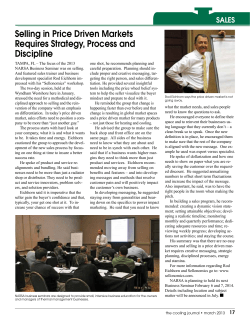 Selling in Price Driven Markets Requires Strategy
