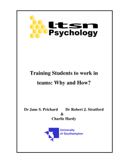Training Students to work in teams - ePrints Soton