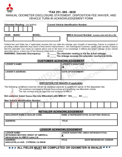 Lease Payoff Form - Mitsubishi Motors Credit of America
