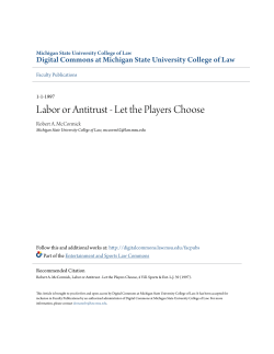 Labor or Antitrust - Let the Players Choose