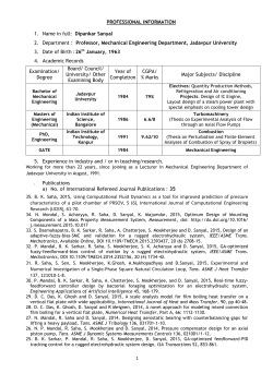 Curriculum Vita - Jadavpur University