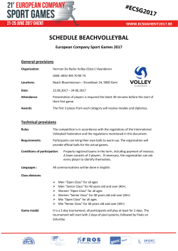 schedule beachvolleybal