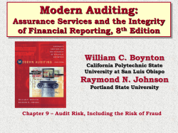 Ch. 9 Audit Risk, Including Risk of Fraud