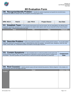 8D Supplier Report Form 5-06-2981