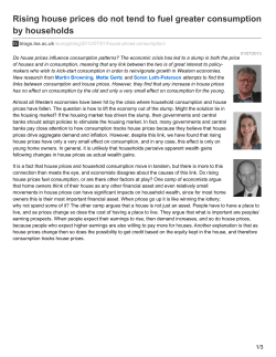 Rising house prices do not tend to fuel greater consumption by