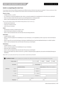 credit card insurance claim form