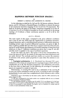 MAPPINGS BETWEEN FUNCTION SPACES?)