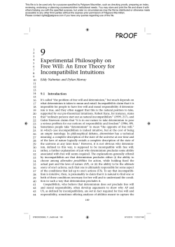 Experimental Philosophy on Free Will: An Error Theory for
