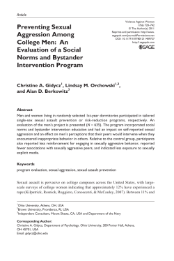 Preventing Sexual Aggression Among College Men