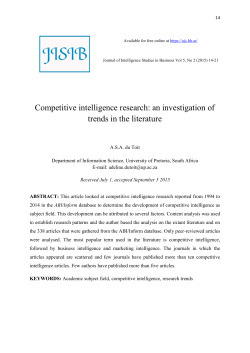 Competitive intelligence research: an