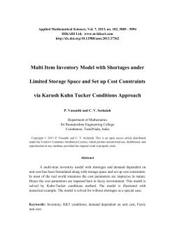 Multi Item Inventory Model with Shortages under Limited