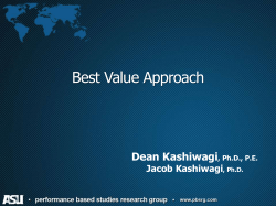 Best Value Approach