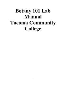 Botany 101 Lab Manual - Tacoma Community College
