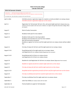 2016-2017 Academic Calendar